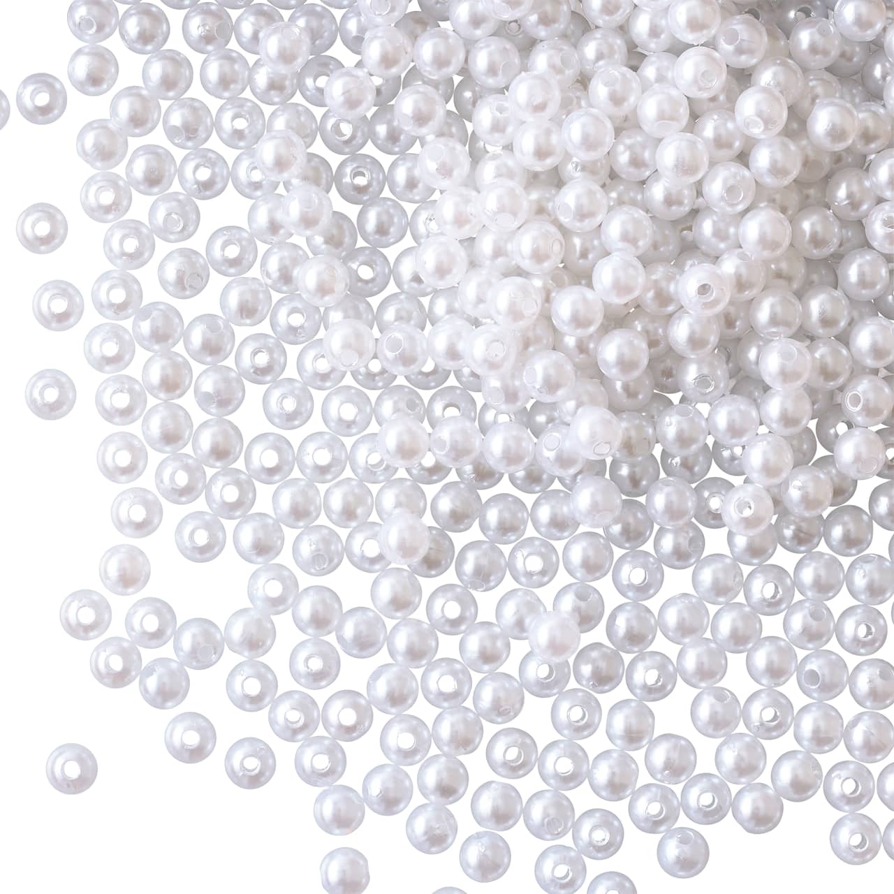White Round Pearl Beads by Bead Landing™
